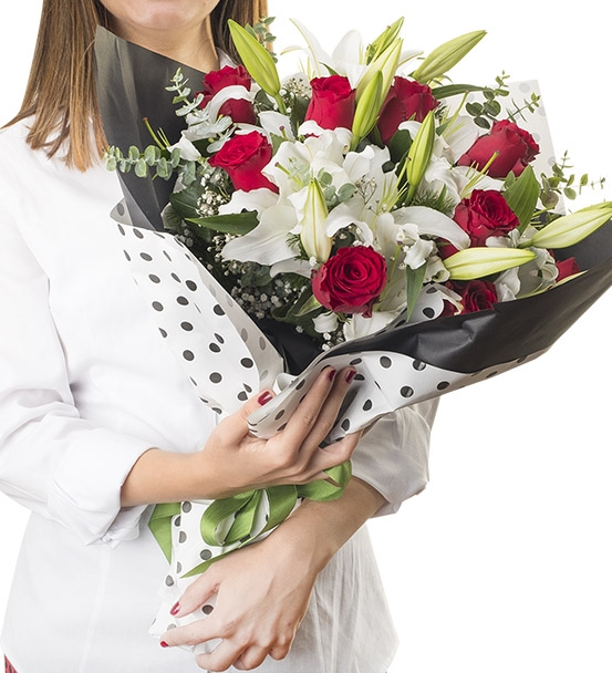 Kırmızı Güller ve Lilyumlar LF-179