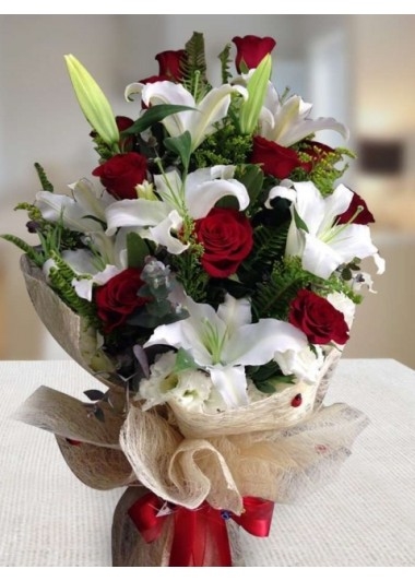 Gül ve Lilyum Buketi LF-127
